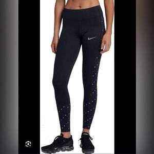 NIKE DRI FIT Black Leggings with Polka Dots